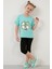 Pamuklu Baskılı Kolları Fırfırlı Bisiklet Yaka T Shirt Kız Çocuk T Shirt 6211019 3