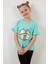 Pamuklu Baskılı Kolları Fırfırlı Bisiklet Yaka T Shirt Kız Çocuk T Shirt 6211019 4