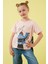 Pamuklu Baskılı Püskül Detaylı Bisiklet Yaka T Shirt Kız Çocuk T Shirt 6211020 1