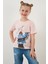 Pamuklu Baskılı Püskül Detaylı Bisiklet Yaka T Shirt Kız Çocuk T Shirt 6211020 4
