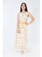 Asortix Kız Çocuk Şifon Kumaş Sıfır Kol Uzun Bel Lastikli Kemerli Elbise