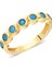 Yarım Tur Altın Yüzük - 14 Ayar Altın 0.50 Karat Turkuaz Taşlı Yarım Tur Kadın Yüzük 1