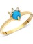 Altın Yüzük - 14 Ayar Altın Yüzük-Minimal Firuze Taşlı Pati Yüzük-14 Ayar Hediye Altın Yüzük 1