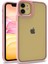 Apple iPhone 12 ile Uyumlu Kılıf Kontrast Renk Tasarımlı Cynosure Kapak Rosegold 1