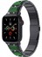 Apple Watch Için Ste Watch Band S 7 45 mm / & 6 & Se & 5 & 4 44 mm Siyah - Yeşil Kordon (Yurt Dışından) 1