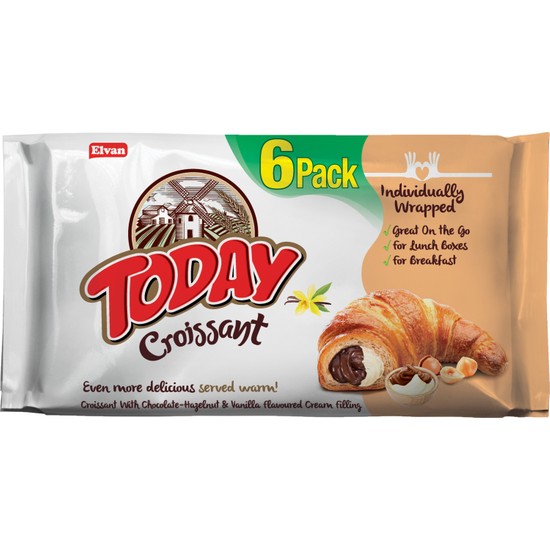 Today Kruvasan Çikolata Vanilyalı 40 Gr. 6 Adet (1 Kutu)