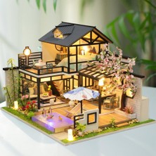 Perfeclan Ahşap Dollhouse Minyatür Mobilya LED Işık Kiti Bebek Evi 3D Bulmacalar Villa (Yurt Dışından)