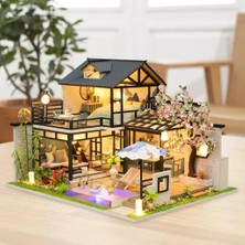 Perfeclan Ahşap Dollhouse Minyatür Mobilya LED Işık Kiti Bebek Evi 3D Bulmacalar Villa (Yurt Dışından)