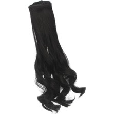 Perfeclan Kıvırcık Bebek Peruk Isıya Dayanıklı 25 cm Saç Trendy Girla Dıy Accs Peruk Siyah (Yurt Dışından)