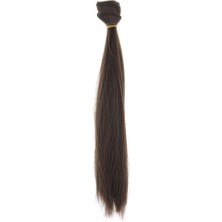 Perfeclan 25 cm Yüksek Sıcaklık Tel Uzun Düz Saç Zanaat Kız Bebek Giysileri Kahverengi Accs (Yurt Dışından)