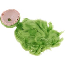 Perfeclan Trendy Peruk Kıvırcık Saç Kafalı 1/6 Blythe Bebek Cosplay Aksesuar Yeşil (Yurt Dışından)