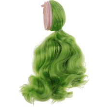 Perfeclan Trendy Peruk Kıvırcık Saç Kafalı 1/6 Blythe Bebek Cosplay Aksesuar Yeşil (Yurt Dışından)