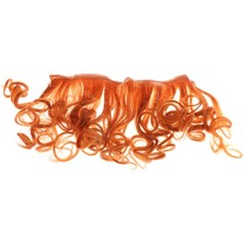 Perfeclan 15 cm Çok Renkli Uzun Rinka Peruk Kıvırcık Saç Kız Bebek Aksesuarı Turuncu Kırmızı (Yurt Dışından)