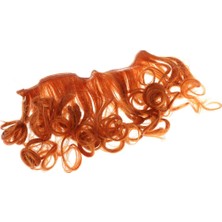 Perfeclan 15 cm Çok Renkli Uzun Rinka Peruk Kıvırcık Saç Kız Bebek Aksesuarı Turuncu Kırmızı (Yurt Dışından)