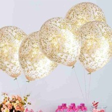 Bal10 Dünyası Konfetili Şeffaf Balon Seti