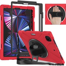 vshop IPAD Pro Için Silikon + Pc Kılıf 12.9 2021 (Red) (Yurt Dışından)