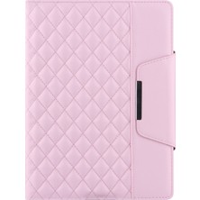 vshop IPAD Pro 11 Için Damalı Deri Kılıf (2021 / 2020/2018) (Pink) (Yurt Dışından)