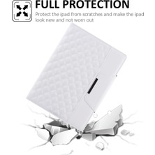 vshop IPAD Pro 11 Için Damalı Deri Kılıf (2021 / 2020/2018) (White) (Yurt Dışından)