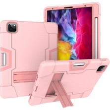 vshop For iPad Pro 12.9 2021 / 2020 / 2019 Silicone + Pc Case (Rose Gold) (Yurt Dışından)