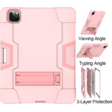 vshop For iPad Pro 12.9 2021 / 2020 / 2019 Silicone + Pc Case (Rose Gold) (Yurt Dışından)