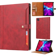 vshop iPad Pro 11 Inç Için Buzağı Doku Deri Kılıf (2020) (Red) (Yurt Dışından)