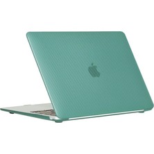 Codegen Apple 13" Macbook Air A1932 A2179 A2337 Su Yeşili Carbon Fiber Dizayn Kılıf Koruyucu Kapak CMATF-133GR