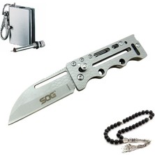 Sog Marka 14 ,5 cm Metal Çakı Metal Kibrit ve Tesbih ile