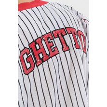 Ghetto Off Limits - Ghetto Striped Beyaz Beyzbol Forması