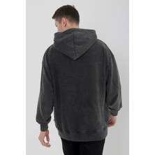 Ghetto Off Limits - Black Mamba Yıkamalı Antrasit Oversize Sweatshirt