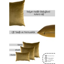 Cango Home Hardal Sarı Kadife (Babyface) Çift Taraflı Kırlent Kılıfı