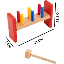 Ayas Eğitici Oyuncak Renkli Ahşap Eğitici Geliştirici Çekiçli Çak Çak Oyunu