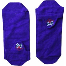 Pazariz Unisex Lacivert Emojili Babet Çorap 5li