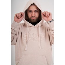 Ghetto Off Limits Asit Yıkamalı Hoodie Açık Bej