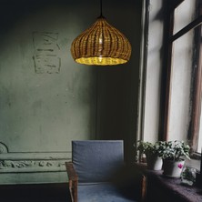 Rattan Avize Sarkıt Bambu  Cotton