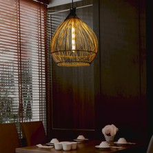 Rattan Avize Sarkıt Bambu  Dome