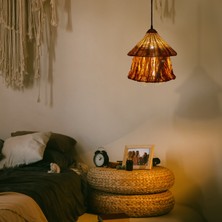 Rattan Avize Sarkıt Bambu  Mushroom