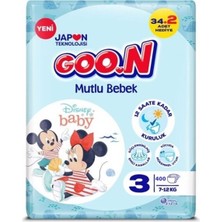 Goo.N Disney Baby Mutlu Bebek 7-12 kg 3 Numara Bebek Bezi 400 Adet