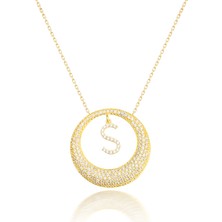 Ravza Gümüş 925 Ayar Gümüş Halka Sallantılı Harf Kolye