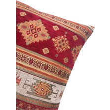 Pillows Store Kilim Desenli Kırmızı  Kırlent Kılıfı   45 x 45 Cm