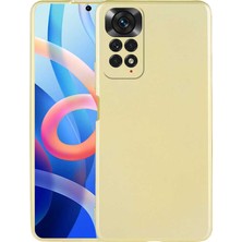 Tekno Grup Xiaomi Redmi Note 11 Kılıf Kamera Korumalı Mat Premium Silikon Kılıf Gold + Nano Ekran Koruyucu