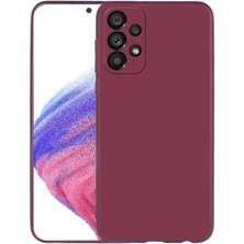 Tekno Grup Samsung Galaxy A33 5g Kılıf Kamera Korumalı Mat Premium Silikon Kılıf Mürdüm + Nano Ekran Koruyucu