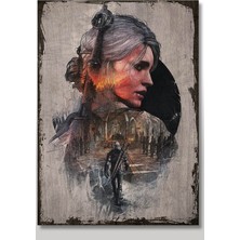 Webcenter Ahşap Tablo Eski Witcher 3 Steelbook Art Görseli Desenli