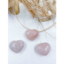 Mucize Taş Pembe Kuvars Taşı Doğaltaş Kalp Parça