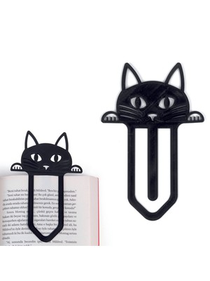 Bcoverart 3D Ayraç Siyah Pisicik  Kitap Ayracı Sevimli Figür ile Eğlenceli