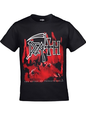 Orijin Tekstil Death - The Sound Of Perseverance Unisex Ön Arka Baskılı Siyah Tshirt