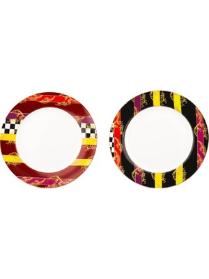 Lucky Art Saffronia 6'lı Bone Tatlı Tabağı Seti Lyeg 181