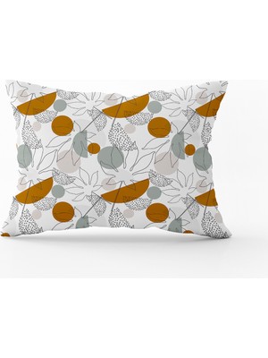 Cango Home Beyaz Kahverengi Tropikal Desenli Dijital Baskı Kırlent Yastık Kılıfı - CGH503-3550 Çift Tarafı Baskılı