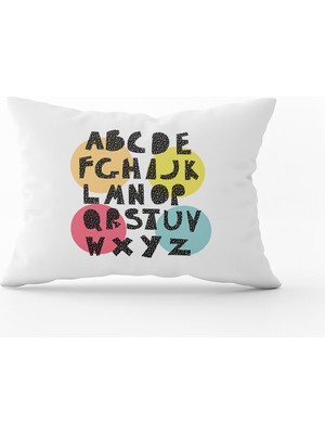 Cango Home Beyaz Harfli Dijital Baskı Kırlent Yastık Kılıfı - CGH433-3550 Çift Tarafı Baskılı