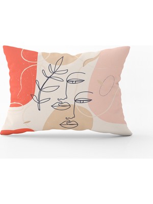 Cango Home Beyaz Siyah Modern Silüet Figür Desenli Dijital Baskı Kırlent Yastık Kılıfı CGH510-3550 Çift Tarafı Baskılı