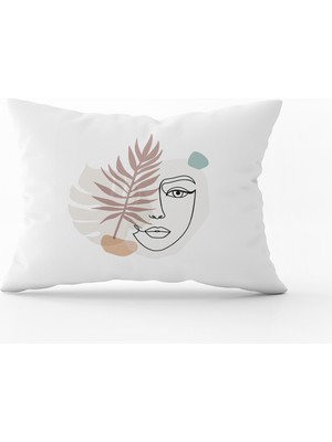 Cango Home Beyaz Siyah Modern Silüet Figür Desenli Dijital Baskı Kırlent Yastık Kılıfı CGH525-3550 Çift Tarafı Baskılı